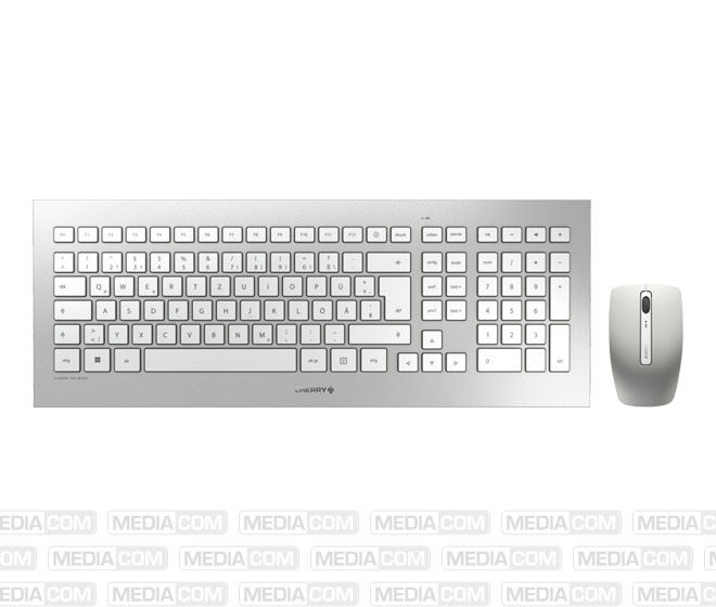 Tastatur-Maus Set DW 8000, Wireless, weiss-silber
